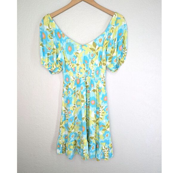 Billabong Something Pretty Mini Dress Size XS Tropical Floral Beachy Vacation - Picture 2 of 7